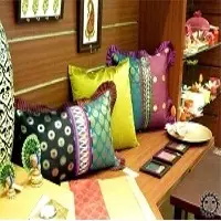 Black and teal cushion cover
